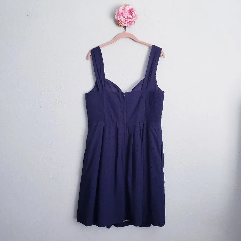 Lilly Pulitzer Cyndi Dress In Navy Blue Embroidered Fish Eyelet - Picture 10 of 11